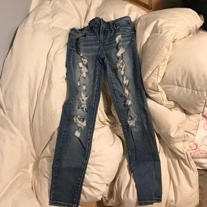 Ripped skinny super stretch jeans/jeggings